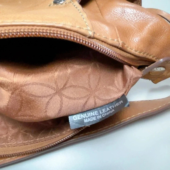 Fossil Leather Brown Key Chain Hobo Shoulder Bag - Picture 15 of 15